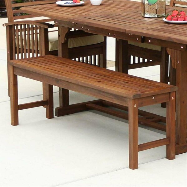 Walker Edison Furniture Acacia Wood Patio Bench - Dark Brown OWB7SDB